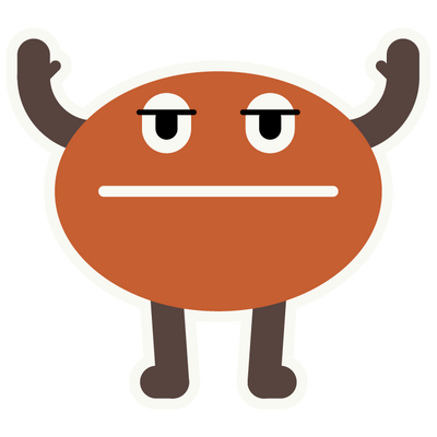 コーヒー豆のキャラクター『イルミオくん』のごきげんモード